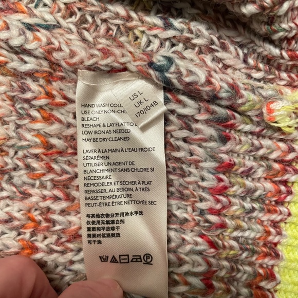 Free People Walk on By Rainbow Speckle Cardigan Sweater NWT Size Large - Picture 13 of 15